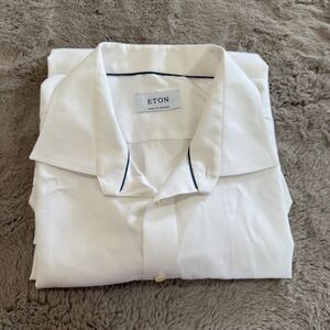 Eton White Made-to-Measure Dress Shirt 100% Cotton Size L/X Career Formal Luxury